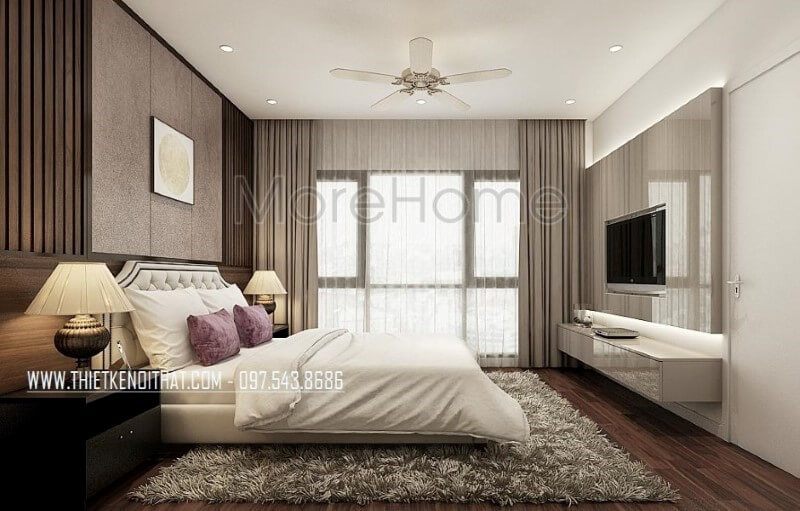 +21 Idea phòng ngủ đẹp trong Thiết kế nội thất căn hộ 3phòng ngủ tại Hà Nội